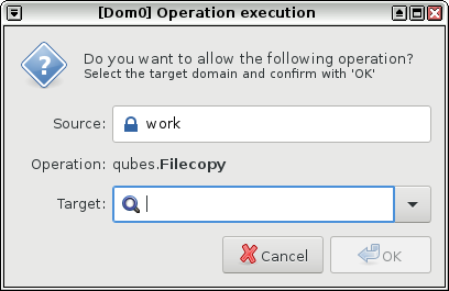 The redesigned qrexec policy confirmation windows